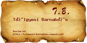Tölgyesi Barnabás névjegykártya