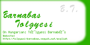 barnabas tolgyesi business card